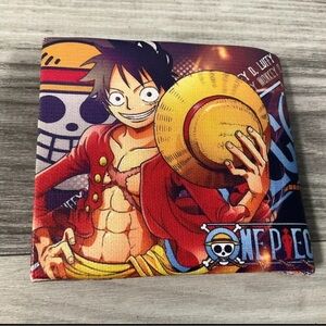 One Piece Logo Print Bi-Fold Wallet